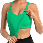 Ribbed Racerback Crop Tank with Built-In Bra