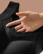 Sheer Mesh V-Neck Tank with Built-In Bra