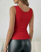Sheer Mesh V-Neck Tank with Built-In Bra