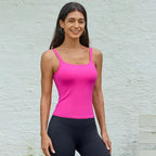 Ribbed Backless Workout Tank Top with Built-In Bra
